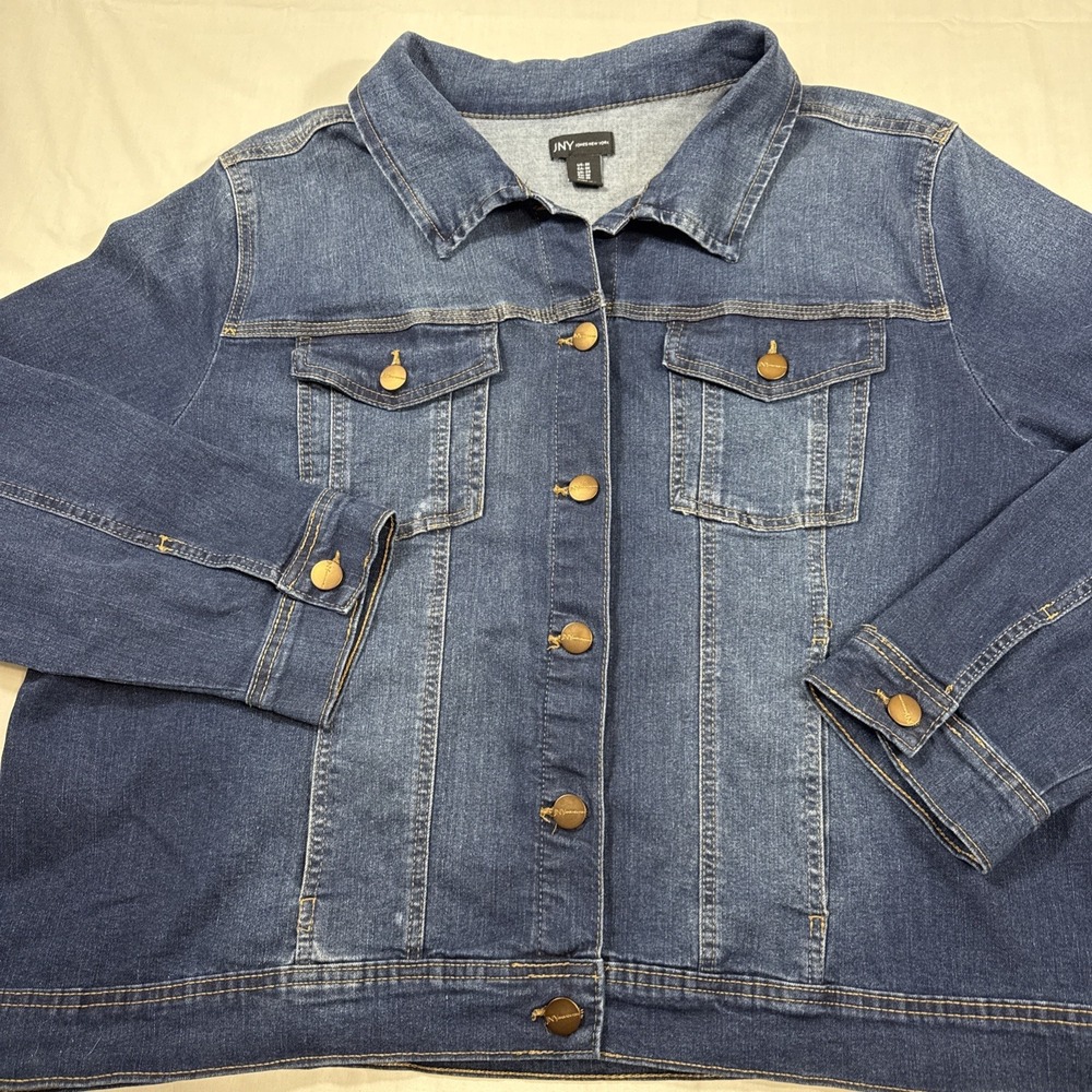 JACKET Jean‎ TRUCKER  3X Women's Plus Size Stretch Boho DENIM